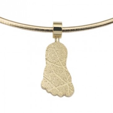 pendant, anhänger, hanger, footprint, Fussabdrück, voetafdruk, step, gold, goud, yellow, geel