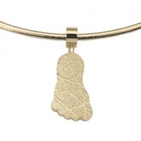 pendant, anhänger, hanger, footprint, Fussabdrück, voetafdruk, step, gold, goud, yellow, geel